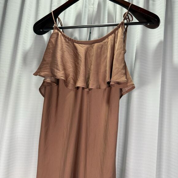 Intimately Free People Women's Hadley Maxi Slip Dress Cocoa Brown Satin Size M - Picture 7 of 11
